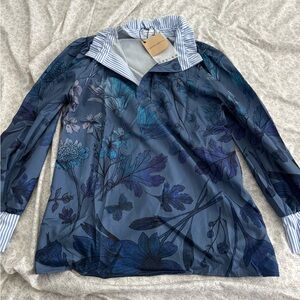 Floral Blue Long Sleeve Top